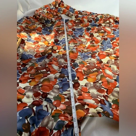 XL Prairie Style‎ Floral Buttons Puff Sleeve Frill Wrist Farm House Hippie Dress - Picture 6 of 7